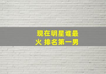 现在明星谁最火 排名第一男